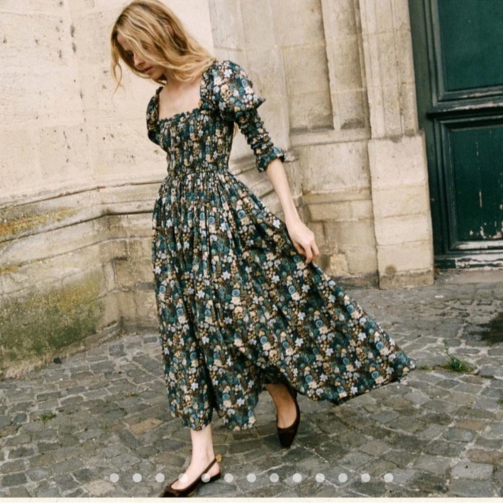 NWT DOEN Floral Print Bijou Maxi Dress - Picture 2 of 8